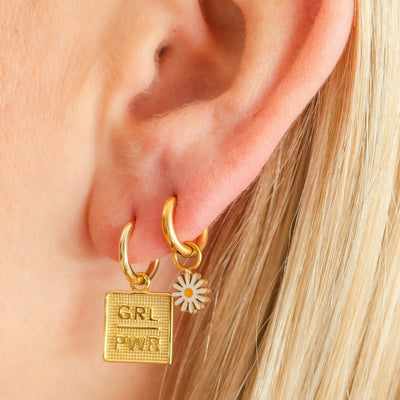 Whoopsie Daisy Enamel Hoops