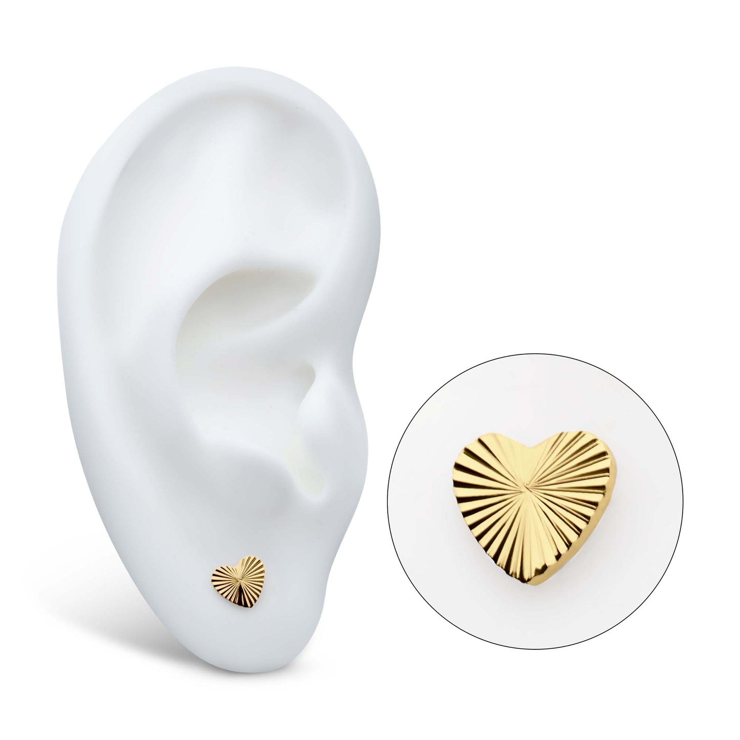 Heart of Gold Stud